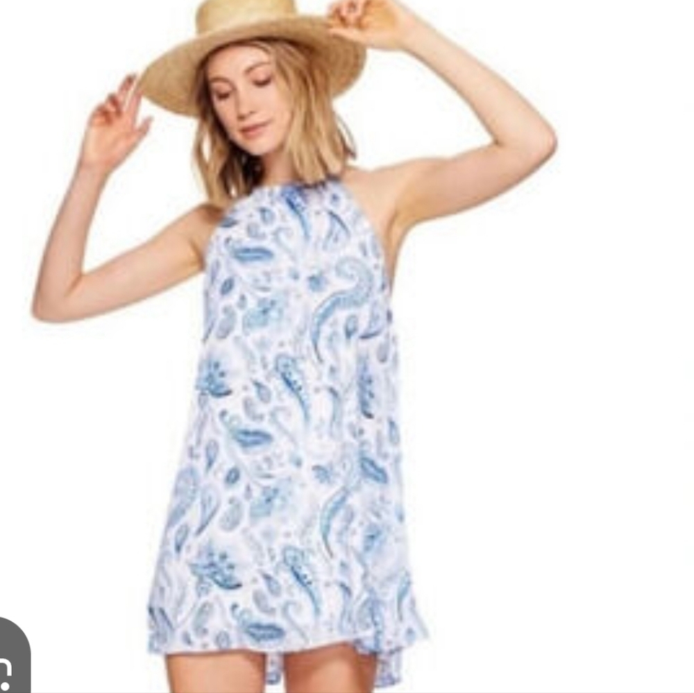 Show Me Your MuMu Light Blue Paisley Sleeveless Sundress